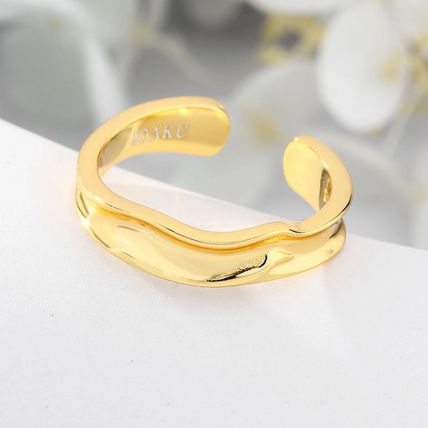 925 Sterlingsilber Offener Ring Geometrische Welle Möbius Ring Verstellbarer Minimalistischer Modeschmuck Vergoldeter Silberner Fingerring Für Damen