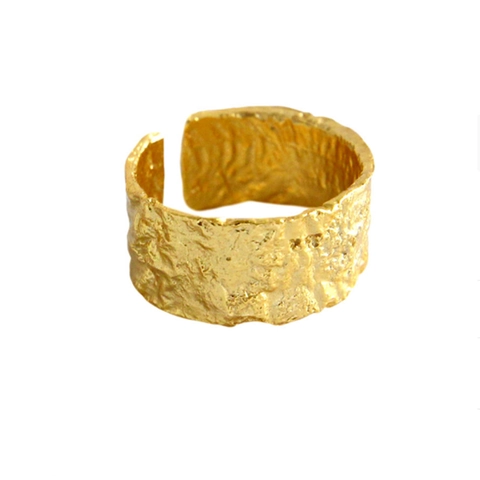 925 Sterling Silver Irregular Wave Ring Hammered Texture Adjustable Open Finger Ring Fashion Jewelry For Women Men
