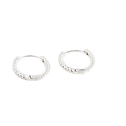 Pendientes de Aro de Cuerda Torcida de Plata de Ley 925 para Mujer Pendientes de Círculo Pequeño Minimalistas Retro Chapados en Oro Plata