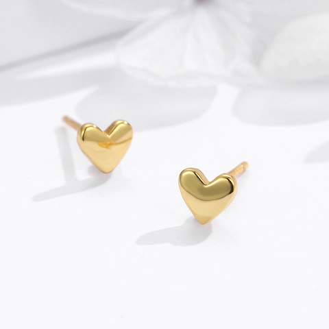 S925 Sterling Zilveren Hart Oorknopjes Voor Vrouwen Minimalistisch Verfijnd Gepolijst Goud Zilver Vergulde Sieraden Cadeau