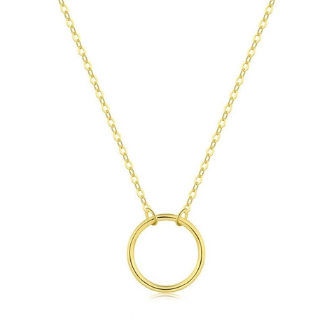 Minimalist 925 Sterling Silver Necklace Smooth Circle Pendant Clavicle Chain Geometric Jewelry For Women Adjustable Everyday Accessory