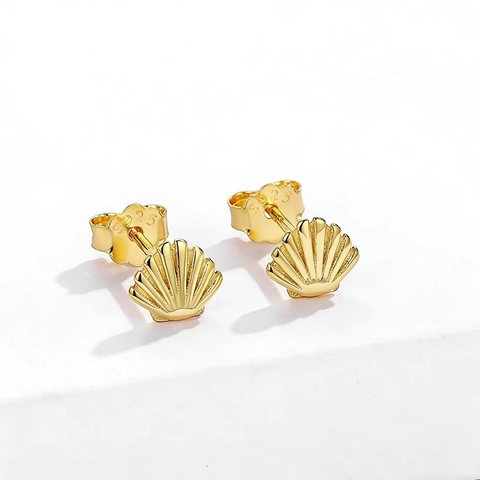 925 Sterlingsilber Muschel Ohrstecker Für Damen Vergoldet S925 Minimalistische Meeresmuschel Eleganter Modeschmuck Geburtstagsgeschenk