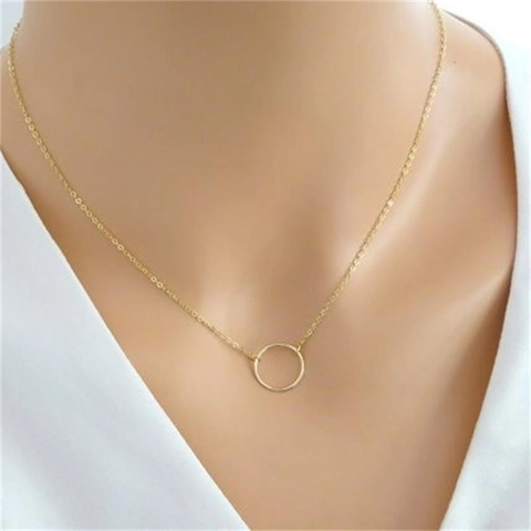 Minimalist 925 Sterling Silver Necklace Smooth Circle Pendant Clavicle Chain Geometric Jewelry For Women Adjustable Everyday Accessory