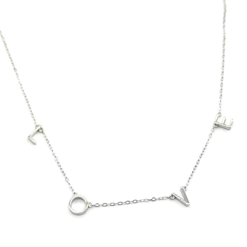 925 Sterling Zilveren LOVE Letter Hanger Ketting Minimalistische Mode Dunne Ketting Sleutelbeen Ketting Sieraden Vrouwen