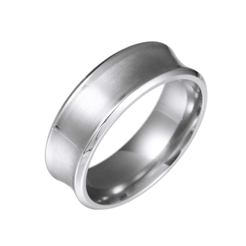 Minimalistischer Konkavierter Titanstahl Ring Für Herren Silberfarben Gebürsteter Bandring Mode Schmuck Fingerring Geschenk