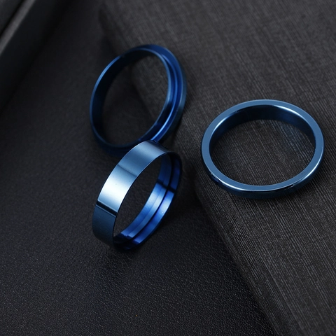 Diy Base de Anillo de Acero Inoxidable con Ranura para Incrustación Industrial Pulido Acero de Titanio Anillo Hombre Mujer Joyería