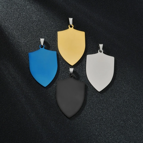 Polished Titanium Steel Blank Dog Tag Pendant Necklace For Laser Engraving Military Style ID Tag Men Women Fashion Jewelry