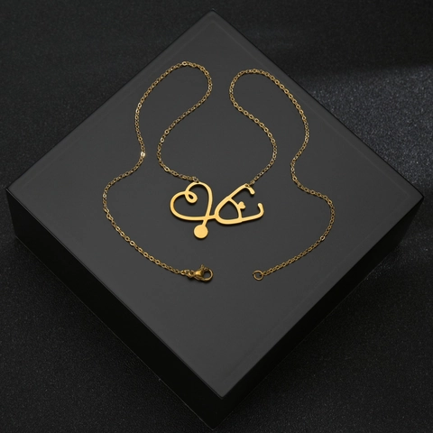 Stethoskop Herz Anhänger Halskette Edelstahl Medizinischer Schmuck Für Krankenschwestern Ärzte Professionelles Geschenk