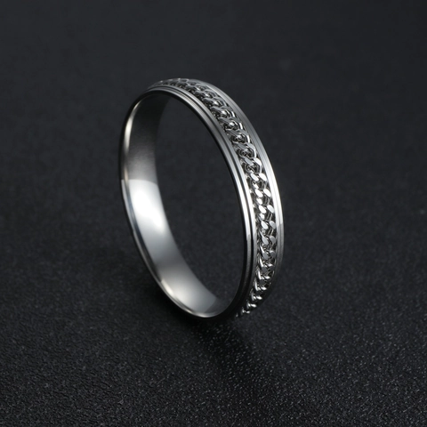 Bracciale Spinner da Uomo in Acciaio Inossidabile Catena a Maglia Cubana Bracciale Rigido Antistress Lucido Gioielli Industriali Accessori