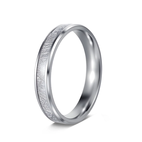 Minimalist Stainless Steel Inlaid Mesh Texture Ring For Women Couples Industrial Aesthetic Polished Finger Jewelry Hand Accessory