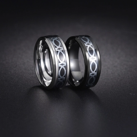 Celtic Knot Ring Titanium Steel For Men Women Unisex Black Silver Color Band Ring Fashion Geometric Jewelry Finger Ring Gift