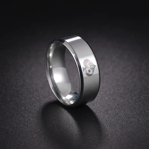 Vintage Stainless Steel Ace Of Spades Poker Ring For Men Hip Hop Punk Style Fashion Jewelry Finger Ring Black Silver