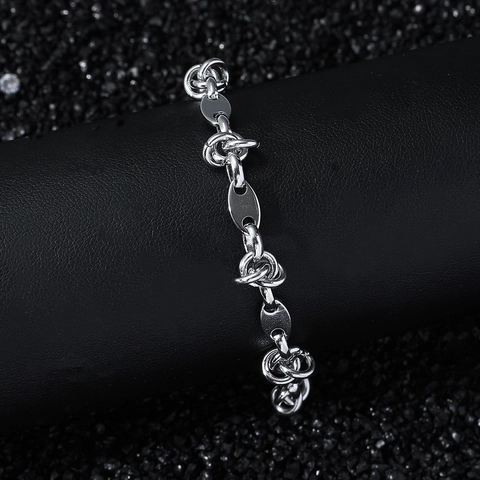 Bracciale da Uomo Hip Hop in Acciaio Inossidabile Punk Catena a Maglie Cubane Con Chiusura a Moschettone Gioielli Moda Streetwear
