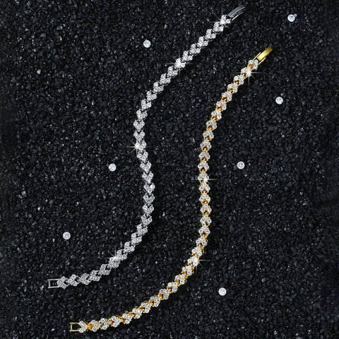 Hip Hop Hart Schakelarmband Voor Heren Dames Legering Strass Goud Zilver Vergulde Ketting Armband Sieraden Cadeau