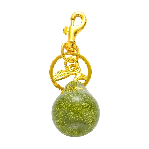 Portachiavi a Pera in Resina Verde Con Chiusura in Lega di Zinco Glitter Frutta Ciondolo per Borsa Decorazione per Donna Regalo Gioielli