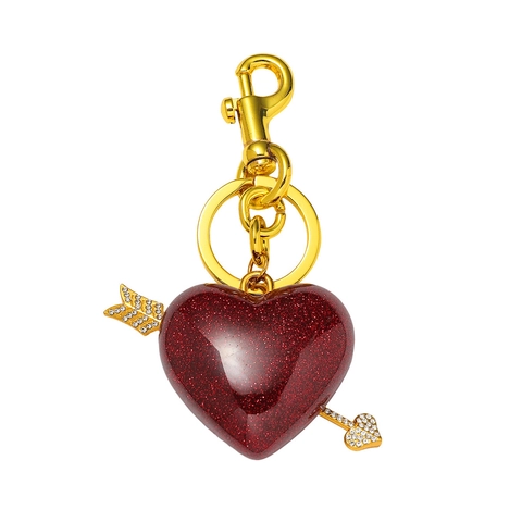 Zinklegierung Harz Herz Schlüsselanhänger Mit Pfeil Amor Strass Glitzer Herz Schlüsselring Für Damen Taschenschmuck Valentinstag Geschenk