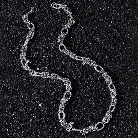 Stainless Steel Hip Hop Byzantine Chain Necklace Men Women Polished Street Style Industrial Punk Silver Tone Neck Jewelry