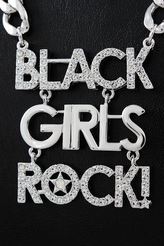 Collana con Pendente a Lettera Hip Hop Black Girls Rock per Donna Catena d'Oro Grossa con Strass Intarsiati Gioielli Rock Regalo