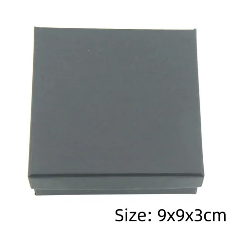 Matte Black Square Jewelry Box Paper Gift Packaging Box Embossed Rhombus Pattern For Necklace Bracelet Minimalist Storage Case