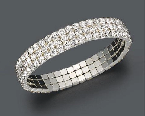 Multi-Layer Alloy Artificial Pearl Rhinestone Elastic Bangle Bracelet For Women Vintage Fashion Jewelry Party Accessory