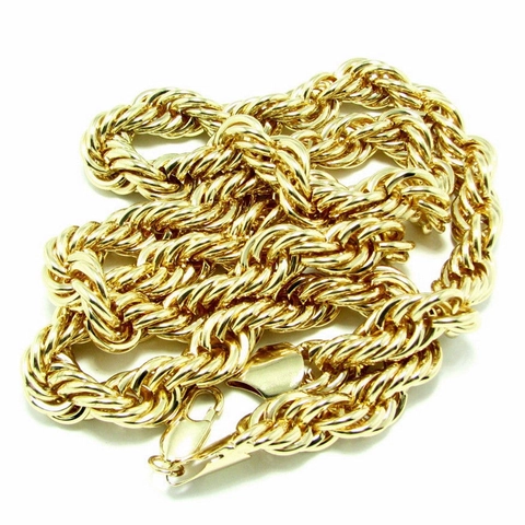 Collar de Cadena de Cuerda de Aleación Hip Hop para Hombre Cadena Larga de Metal Trenzado Joyería de Moda Punk Streetwear Oro Plata Negro
