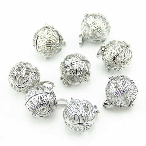 Alloy Locket Hollow Sphere Pendant Openable Aromatherapy Cage Charm For DIY Jewelry Making Silver Tone Pendant Accessories