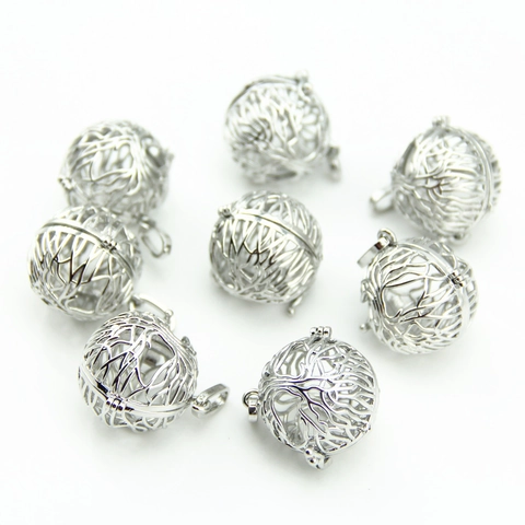 Alloy Locket Hollow Sphere Pendant Openable Aromatherapy Cage Charm For DIY Jewelry Making Silver Tone Pendant Accessories