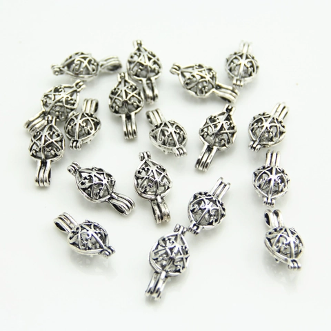 Ciondolo Vintage Scatola Magica Traforata in Argento Apribile Diffusore Oli Essenziali Accessori Charms Fai Da Te Gioielli Donna