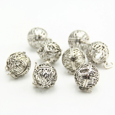 Vintage Antique Silver Hollow Sphere Openable Magic Box Pendant For Essential Oil Diffusion Tree Of Life DIY Jewelry Accessory