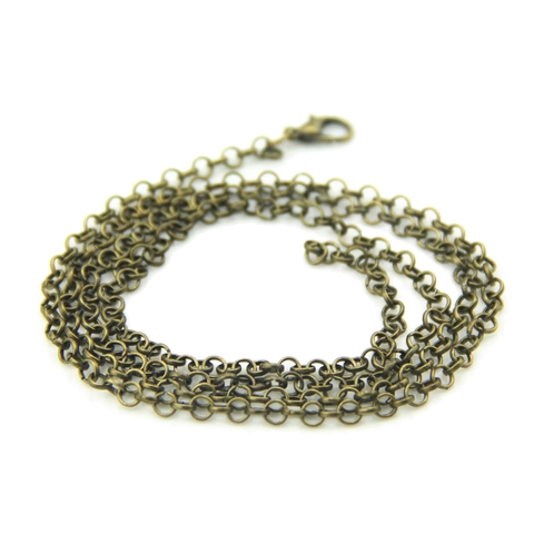 Collana a Catena Rolo in Rame Vintage per Uomo Donna Minimalista Accessorio per Gioielli Fai-da-te Catena da Clavicola Collana Lunga