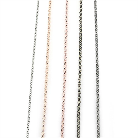 Collana a Catena Rolo in Rame Vintage per Uomo Donna Minimalista Accessorio per Gioielli Fai-da-te Catena da Clavicola Collana Lunga