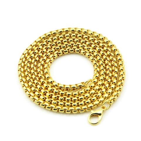 Fashion Alloy Box Chain Necklace For Men Women Hip Hop Gold Silver Plated Square Link Clavicle Chain Necklace Jewelry