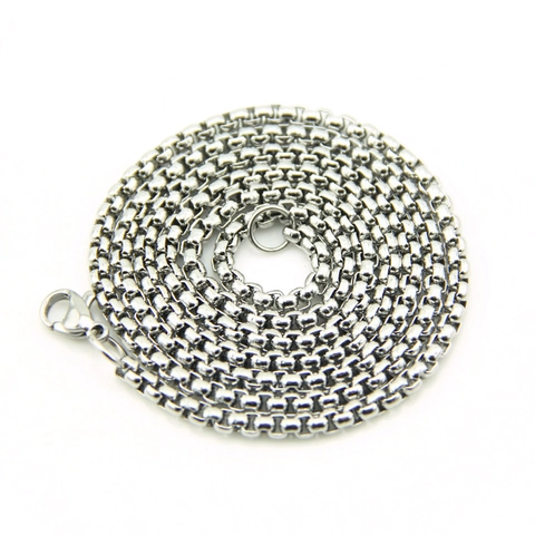 Fashion Alloy Box Chain Necklace For Men Women Hip Hop Gold Silver Plated Square Link Clavicle Chain Necklace Jewelry