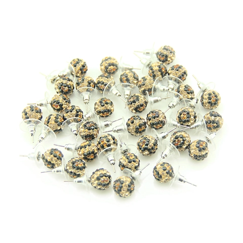 Fashion Korean Style Polymer Clay Rhinestone Ball Stud Earrings For Women Sweet Candy Color Inlaid Ball Jewelry Accessories