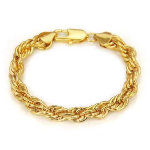 Bracciale a Catena in Corda di Ferro Placcato Oro Argento alla Moda per Uomo Donna Gioielli a Catena Twist Hip Hop Regalo Unisex