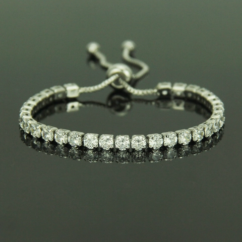 Luxury Copper Zirconia Tennis Bracelet For Women Men Hip Hop Jewelry Adjustable Bolo Clasp Bracelet Gold Silver Rose Gold