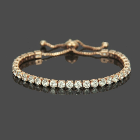 Luxury Copper Zirconia Tennis Bracelet For Women Men Hip Hop Jewelry Adjustable Bolo Clasp Bracelet Gold Silver Rose Gold