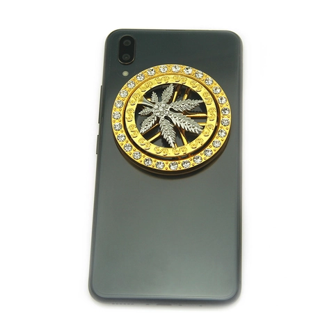 Drehbarer Ahornblatt Legierung Strass Anhänger Hip Hop Stil DIY Handyhülle Dekoratives Accessoire Schmuckherstellung Unisex