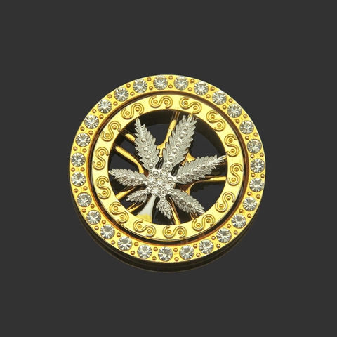 Drehbarer Ahornblatt Legierung Strass Anhänger Hip Hop Stil DIY Handyhülle Dekoratives Accessoire Schmuckherstellung Unisex