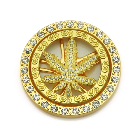 Hip Hop Rotatable Alloy Rhinestone Maple Leaf Pendant DIY Mobile Phone Case Accessory Shiny Gold Silver Plated Leaf Charm