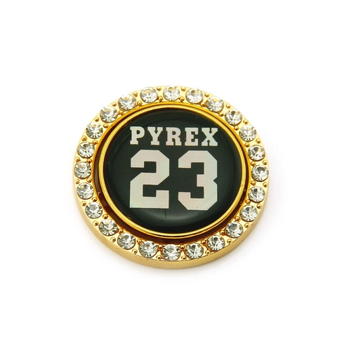 Ciondolo Rotante Rotondo Hip Hop PYREX 23 Lettera in Lega Con Strass Intarsiati Accessori per Gioielli DIY Decorazione Custodia Telefono
