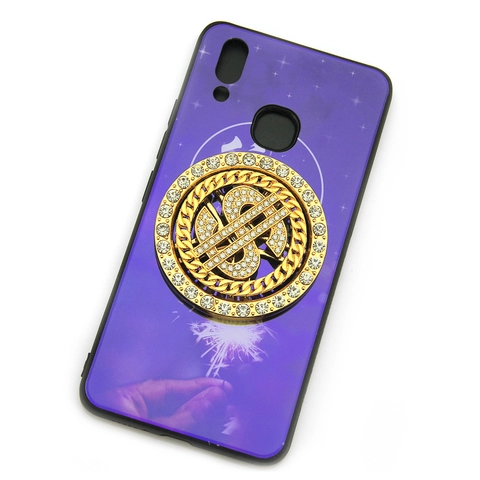 Rotating Dollar Sign Pendant For Hip Hop Jewelry DIY Phone Case Accessory Zinc Alloy Rhinestone Inlaid Circular Decoration