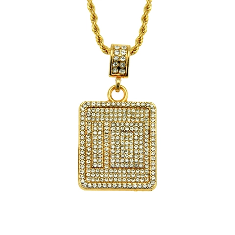 Hip Hop Herren Legierung Gold Plattiert Strass Nummer 10 Anhänger Halskette Mit Seilkette Cool Street Schmuck Geschenk