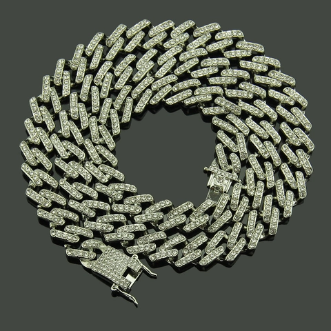 Herren Hip Hop Iced Out Panzerkette Halskette Armband Legierung Strass Pave Streetwear Luxus Mode Schmuck Geschenk