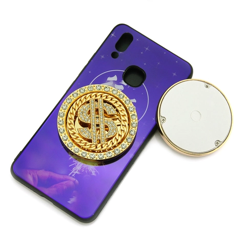 Hip Hop Rotating Dollar Sign Rhinestone DIY Phone Case Accessory Gold Alloy Dollar Symbol Charm Mobile Decoration