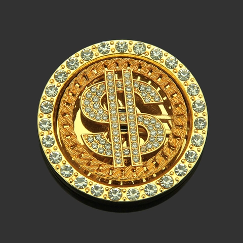 Hip Hop Strass Dollarzeichen DIY Handyhülle Zubehör Drehbar Legierung Dekor Für Schmuckherstellung Gold Silber Cooler Stil