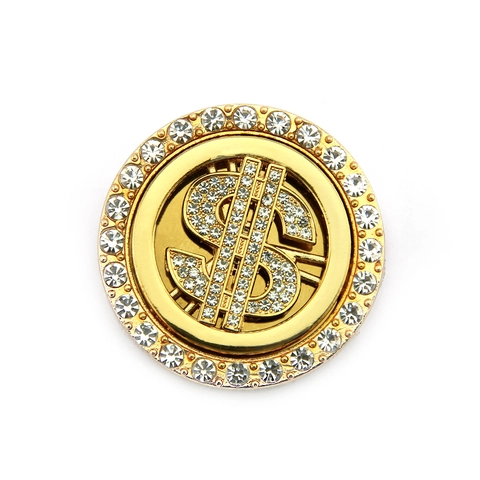 Luxus Drehbarer Strass Dollarzeichen DIY Handyhalter Aufkleber Gold Legierung Kristall Dollar $ Design Hip Hop Handyzubehör