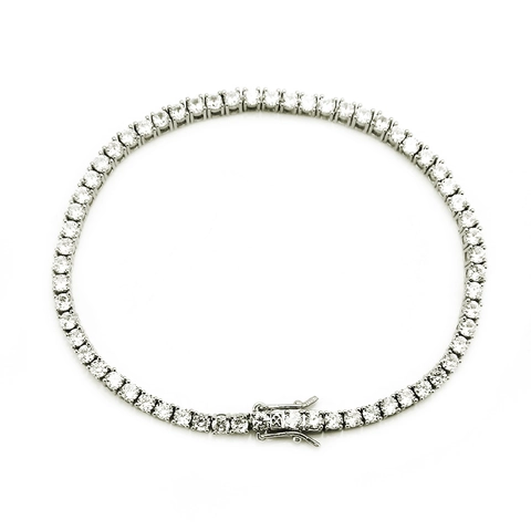 Men Hip Hop Copper Zirconia Tennis Bracelet Necklace Iced Out Gold Silver Plated Chain Jewelry Gift