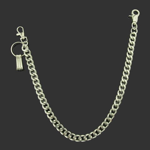 Cadena de Cintura de Metal Punk Hip Hop para Hombre Aleación de Zinc Plata Cadena de Cartera para Jeans Pantalones