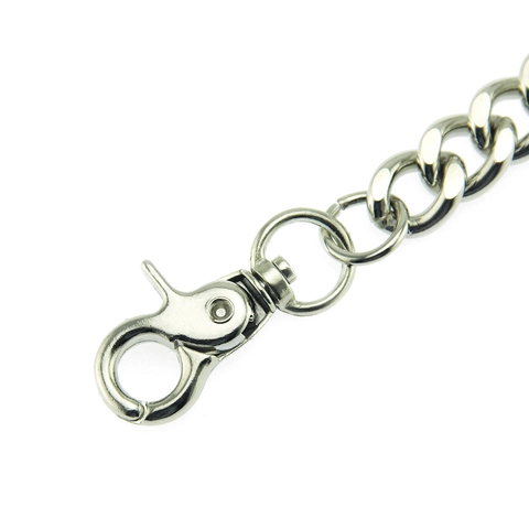 Cadena de Cintura de Metal Punk Hip Hop para Hombre Aleación de Zinc Plata Cadena de Cartera para Jeans Pantalones